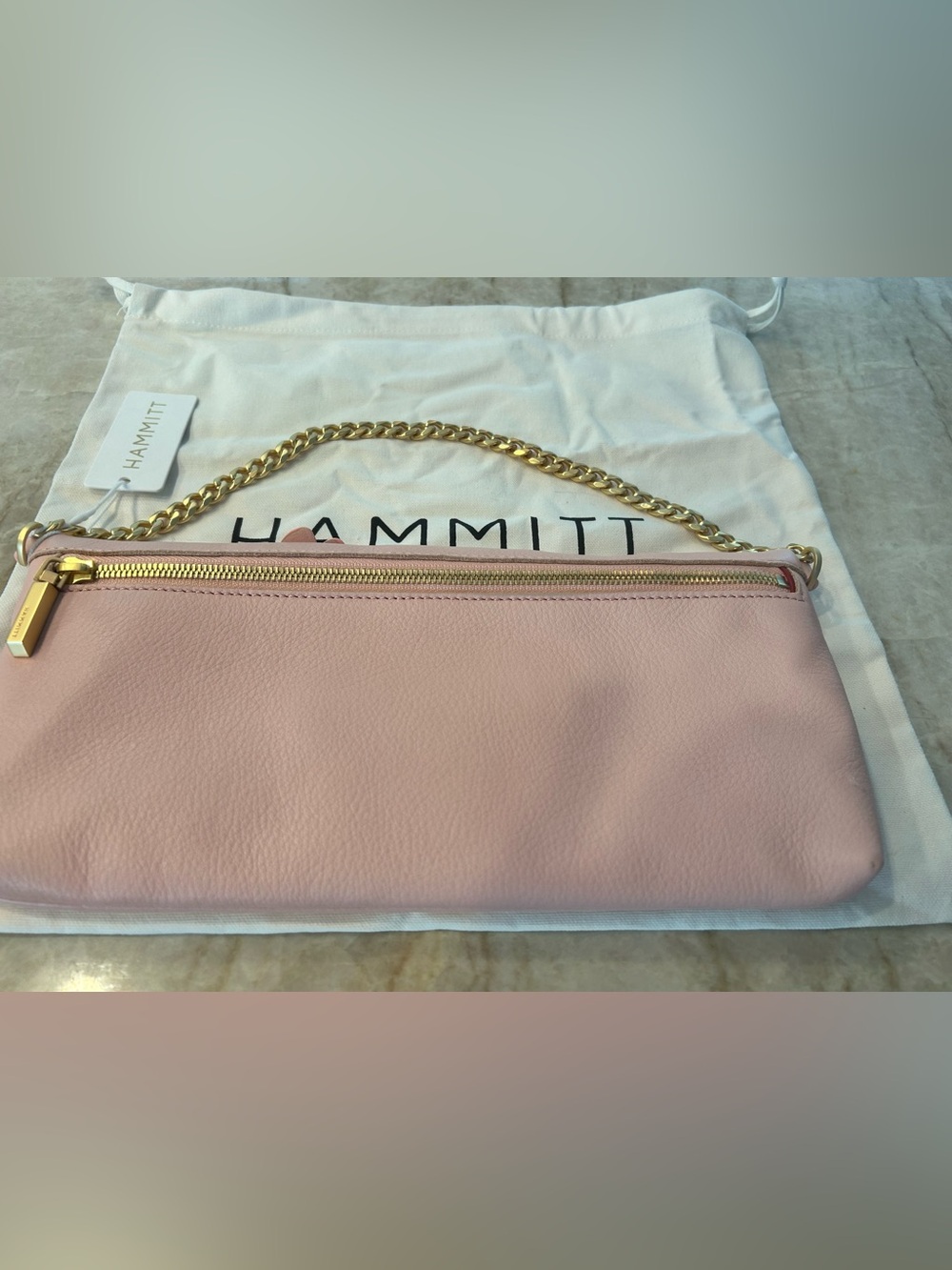NWT 🦩 Hammitt Invitation Clutch Flamingo Pink Floral Leather NWT🦩 - Picture 3 of 7